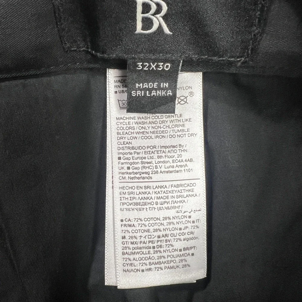 Banana Republic Men 32x30 Mateo Black Cargo Pants Straight Leg Cotton Nylon Rare